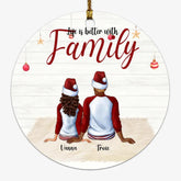 Christmas Family Ornament - Up to 5 Kids Life Is Better With Family Personalized Ornaments